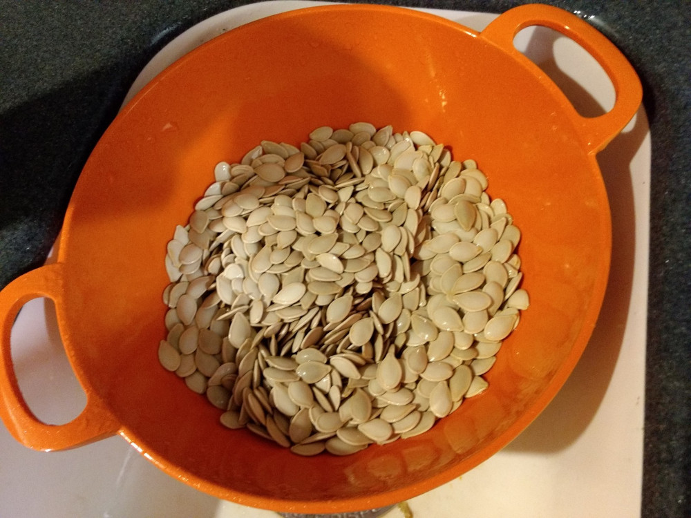 pumpkin seeds after cleaning