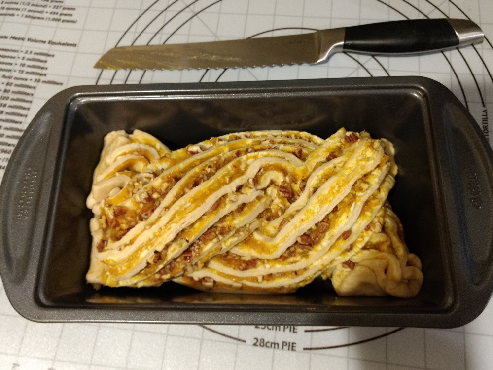 pumpkin hazelnut babka shaped